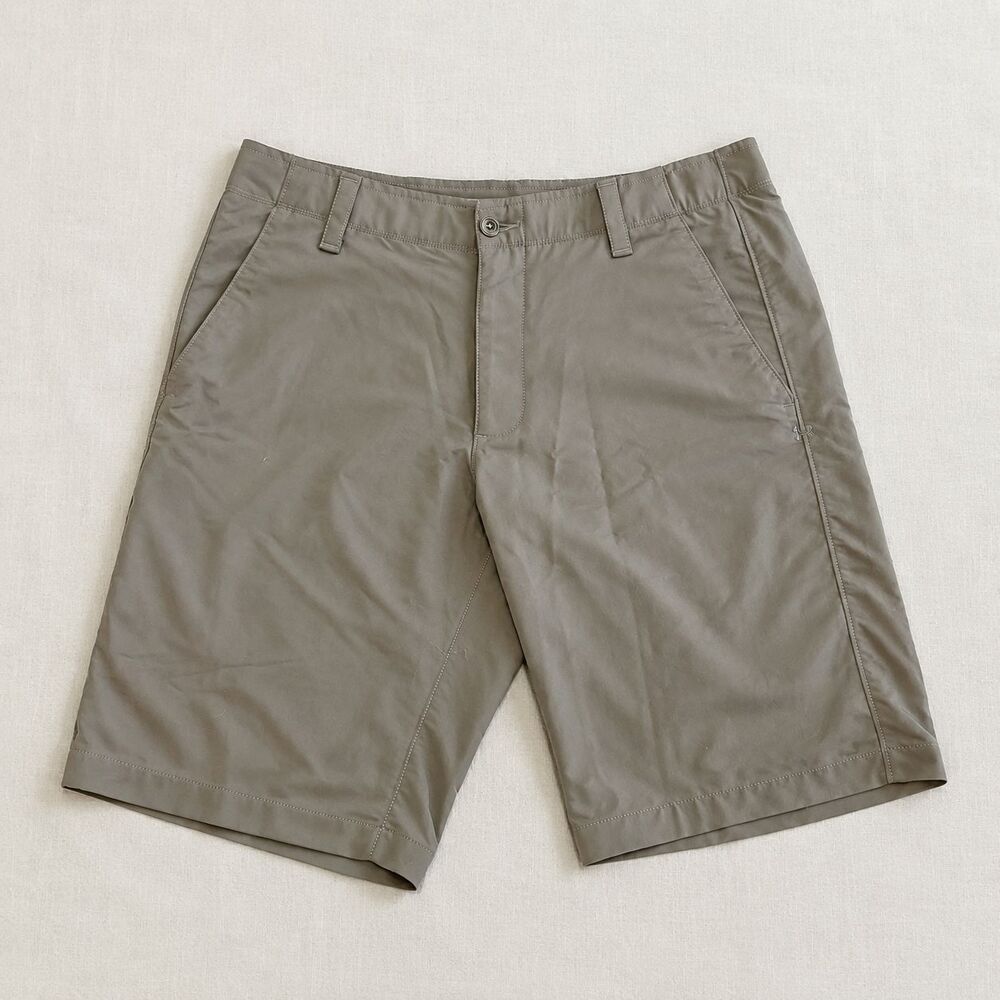 Under Armour HeatGear Golf Shorts Men's 34 Gray Loose Fit Stretch Zip Pocket